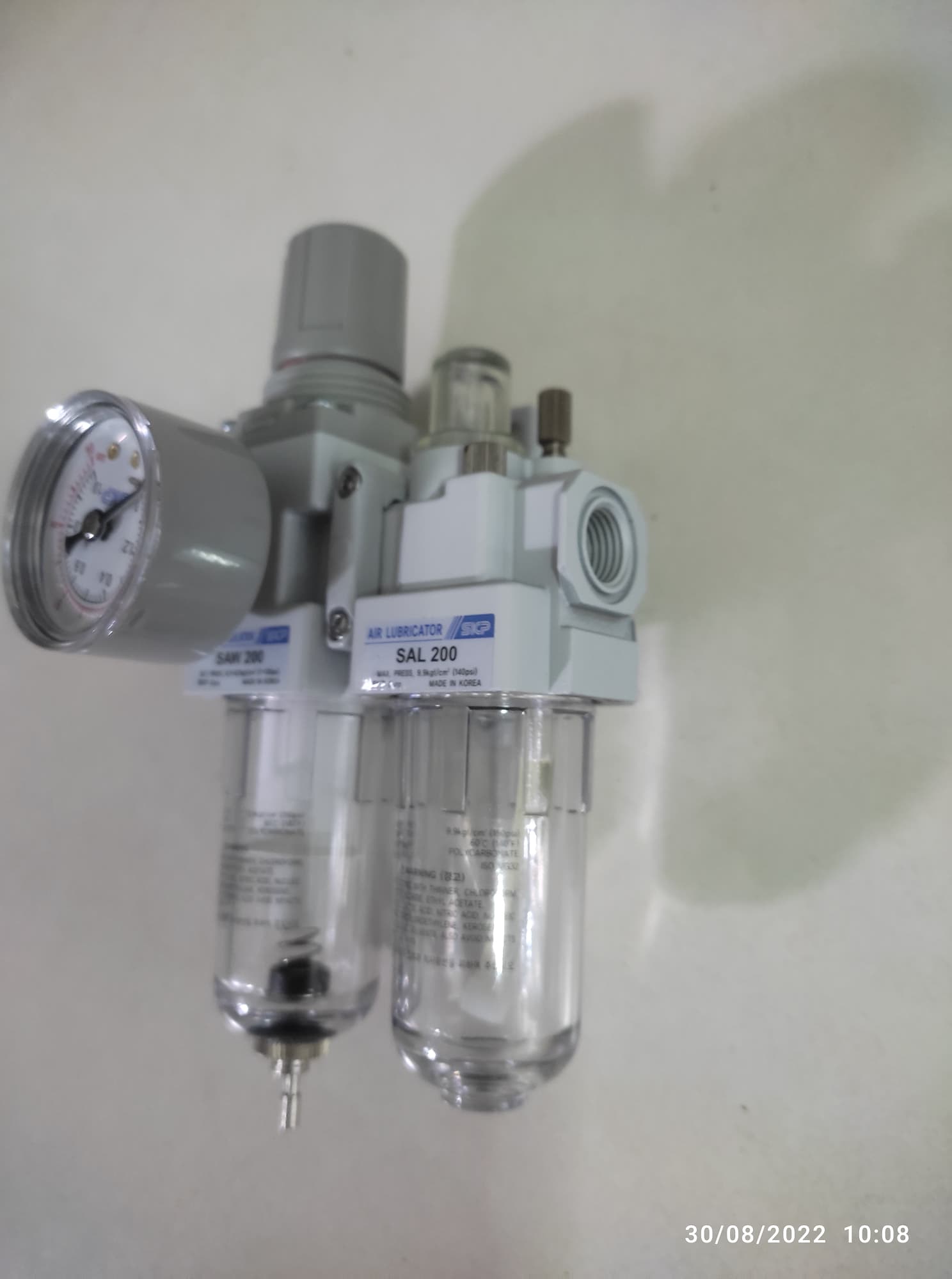 SAU210-02BDG SKP Filter regulator 2 unit  size 1/4" Auto  Pressure 10 bar(kg/cm2) 150 psi  กรอง ระบาย ฝุ่น น้ำ อัตโนมัติ 